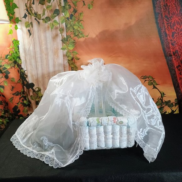 Handmade Other - EUC: Handmade Bassinet Diaper Cake Great For Baby Shower Centerpiece